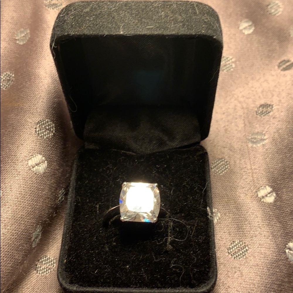 Lg White Topaz Cushion cit Sterling Silver